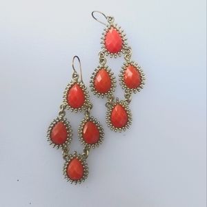 Salmon Chandelier Earrings